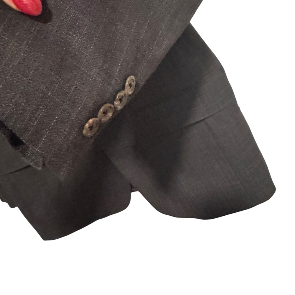 Tommy Hilfiger Mens 44R Dark Gray Brown Black‎ Plaid Jacket Blazer Dress Coat - Picture 5 of 9
